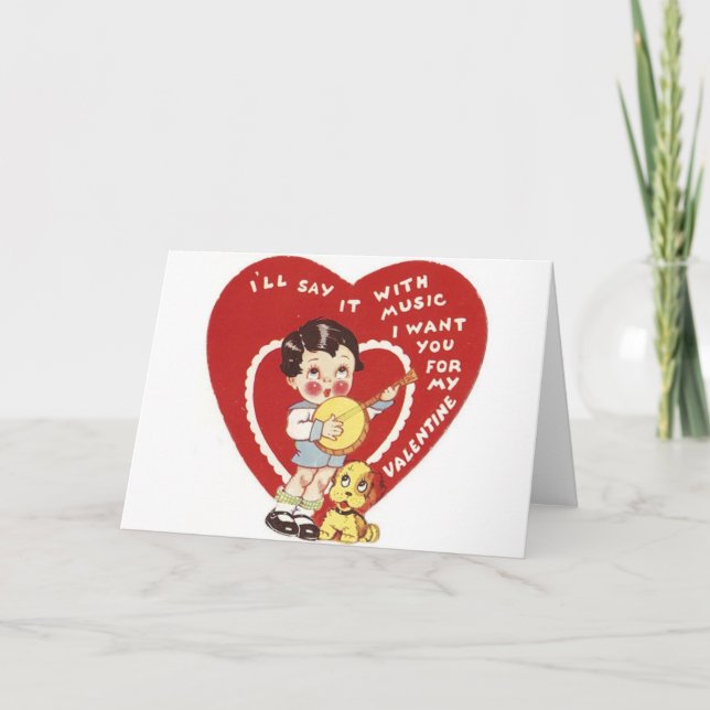 Festiva Tarjeta de saludo de El día de San Valentín de mús (Anverso)