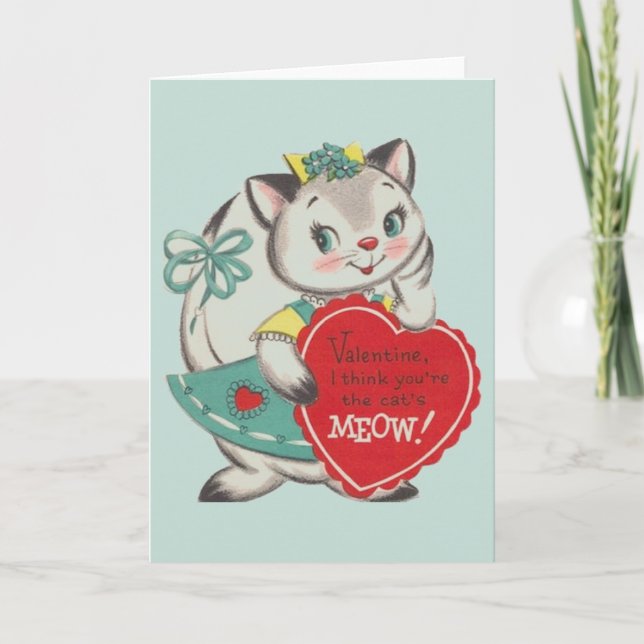 Festiva Tarjeta de saludo de El día de San Valentín Gato V (Anverso)