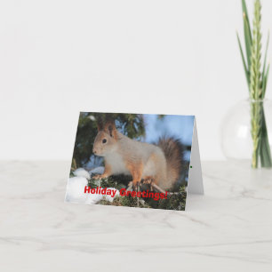 Festiva Tarjeta de saludo de feriado de ardilla para navid
