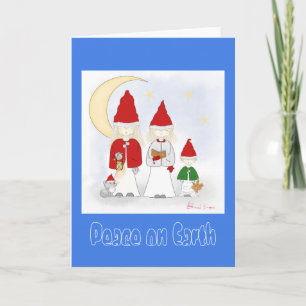 Festiva Tarjeta de saludo de feriado de Navidades de la Pa