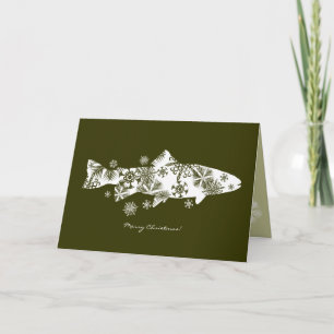 Festiva Tarjeta de saludo de feriado de pescado verde de c
