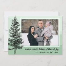 Tarjeta de saludo de foto de vacaciones de menta d