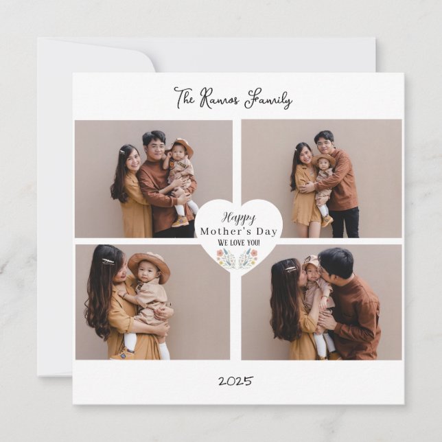 Festiva Tarjeta de saludo de foto personalizable y elegant (Anverso)