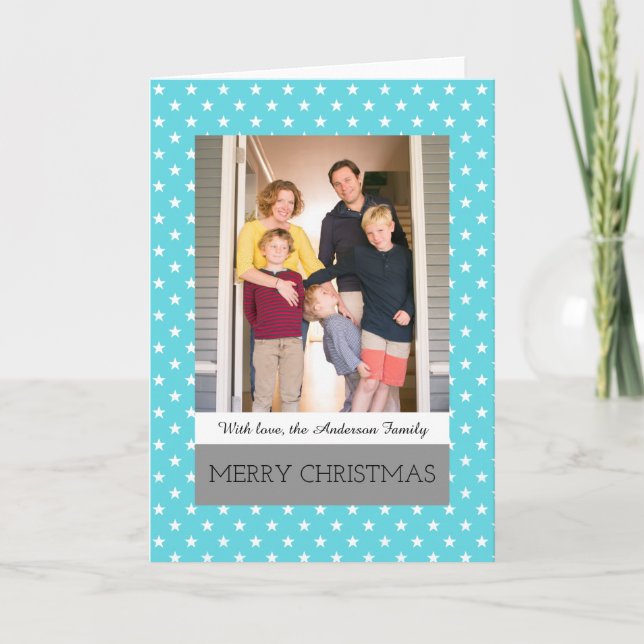 Festiva Tarjeta de saludo de fotos de feriado de las estre (Anverso)