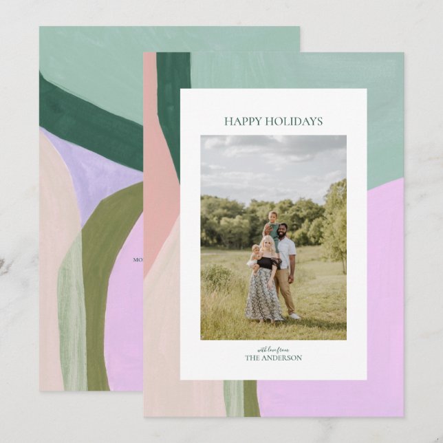 Festiva Tarjeta de saludo de fotos de feriado de Navidades (Anverso / Reverso)