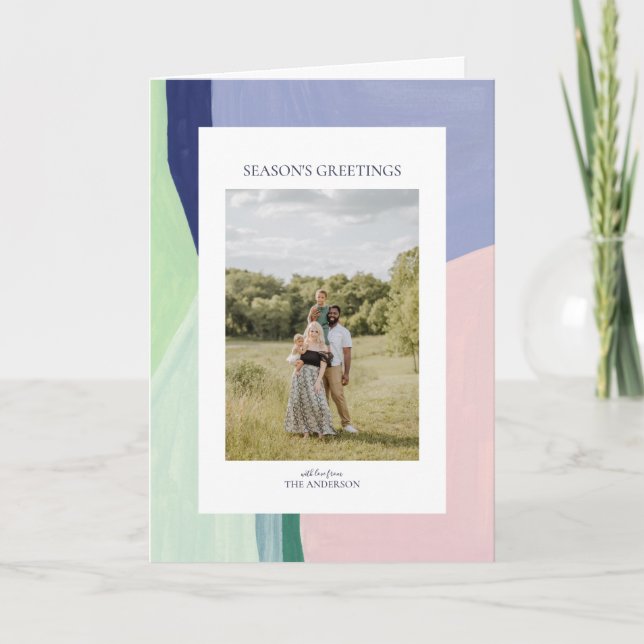 Festiva Tarjeta de saludo de fotos de feriado de Navidades (Anverso)