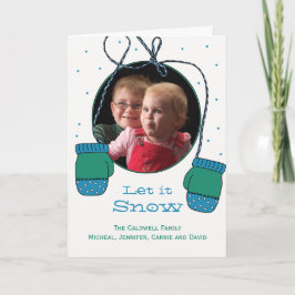 Festiva Tarjeta de saludo de fotos de vacaciones Let It Sn