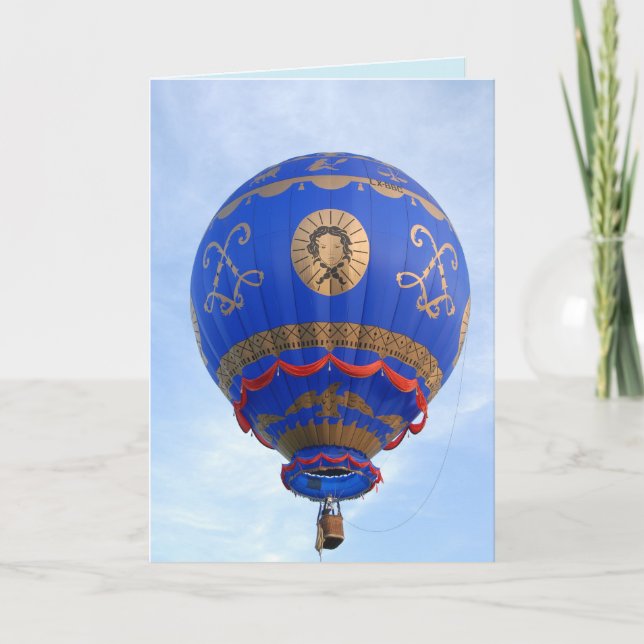 Festiva tarjeta de saludo de globo de aire caliente (Anverso)