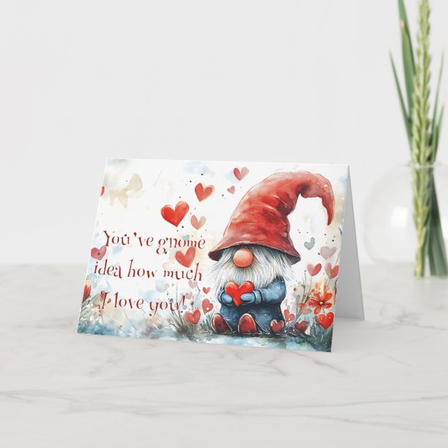 Festiva Tarjeta de saludo de gnomo del día de San Valentín (Anverso)