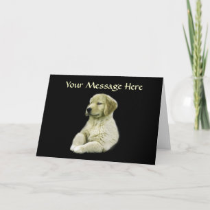 Festiva Tarjeta de saludo de Golden Retriever Puppy
