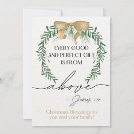 Festiva Tarjeta de saludo de guiones navidades James 1:17