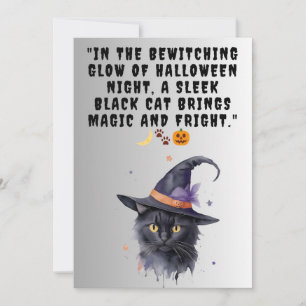 Festiva Tarjeta de saludo de Halloween Gato negro