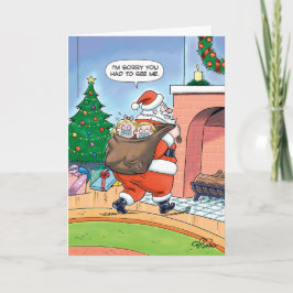 Festiva Tarjeta de saludo de humor de Santa Kidnap