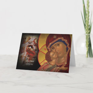 Festiva Tarjeta de saludo de iconos de Navidades cristiano