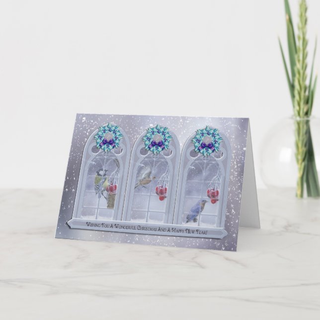 Festiva Tarjeta de saludo de la ventana de Navidades de av (Anverso)