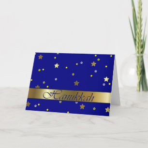 Festiva Tarjeta de saludo de las estrellas doradas Hanukka