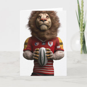 Festiva Tarjeta de saludo de León Rugby