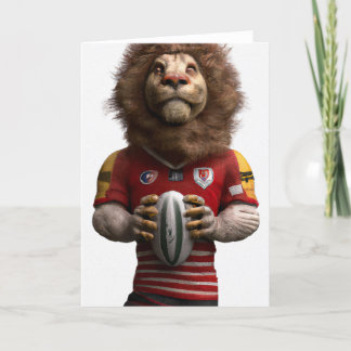 Festiva Tarjeta de saludo de León Rugby