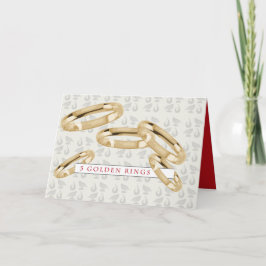 Festiva Tarjeta de saludo de los cinco anillos dorados
