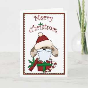 Festiva Tarjeta de saludo de los Navidades de Santa Dog