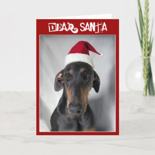 Festiva Tarjeta de saludo de los Navidades de Santa Dog