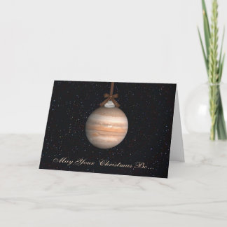 Festiva Tarjeta de saludo de los Navidades del planeta Júp