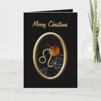 Tarjeta de saludo de los Navidades Leo Sun Lion Zo