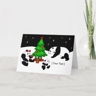 Festiva Tarjeta de saludo de los Navidades Panda