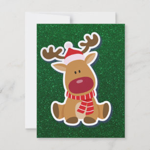 Festiva Tarjeta de saludo de los Navidades Rudolph