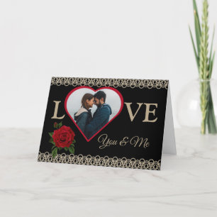 Festiva Tarjeta de saludo de Love You & Me
