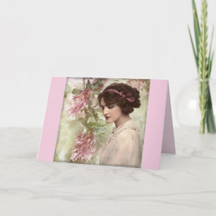 Festiva tarjeta de saludo de moda vintage
