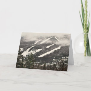 Festiva Tarjeta de saludo de Montaña de Nieve