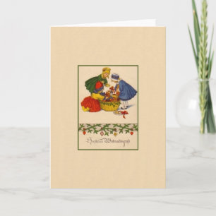 Festiva Tarjeta de saludo de Navidades alemanes de época