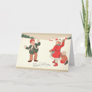 Festiva Tarjeta de saludo de Navidades alemanes de época