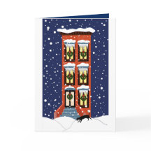 Tarjeta de saludo de Navidades Brownstone