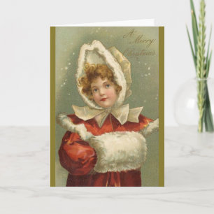 Festiva Tarjeta de saludo de Navidades Chicas de Victoria