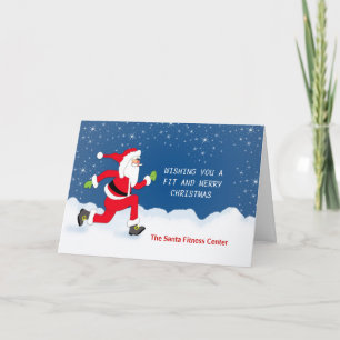 Festiva Tarjeta de saludo de navidades con nieve de Santa 