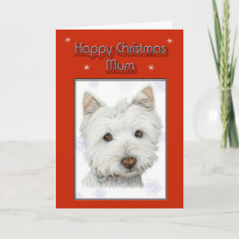 Festiva Tarjeta de saludo de navidades con Perro Westie Cu