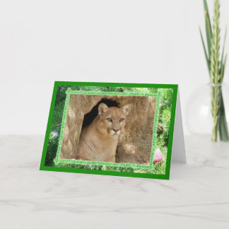 Festiva Tarjeta de saludo de Navidades Cougar