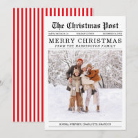 Tarjeta de saludo de Navidades de estilo de periód