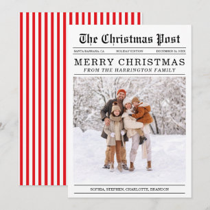 Festiva Tarjeta de saludo de Navidades de estilo de periód