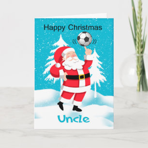 Festiva Tarjeta de saludo de Navidades de fútbol/tío Socce