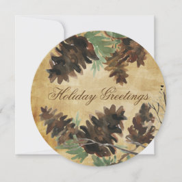 Festiva Tarjeta de saludo de Navidades de los tonos de pin