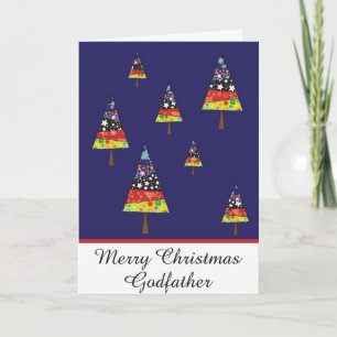 Festiva tarjeta de saludo de navidades de padrino