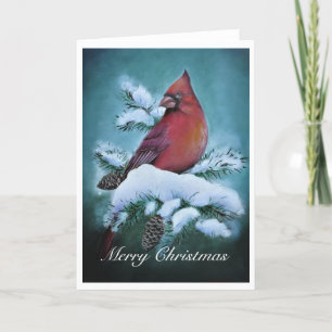 Festiva Tarjeta de saludo de Navidades del Cardenal Rojo