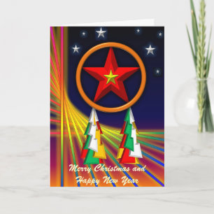 Festiva Tarjeta de saludo de Navidades Estrellas