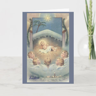 Festiva Tarjeta de saludo de Navidades italianos religioso