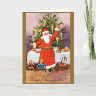 Festiva Tarjeta de saludo de Navidades letones de época