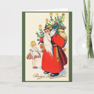 Festiva Tarjeta de saludo de Navidades letones de época