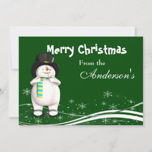 Festiva Tarjeta de saludo de Navidades personalizados Snow